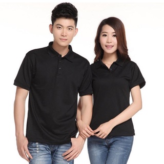 เสื้อโปโลผู้หญิง เข้ารูป สีดำ ผ้าดีมาก  มีสกรีนด้านหลัง ไซต์ M-XL # POLO04