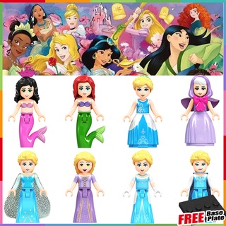 เจ้าหญิง Minifigures Cinderella Rapunzel Ariel Fairy Godmother Fairy Tale Girls ของเล่นของขวัญ Mini Figures