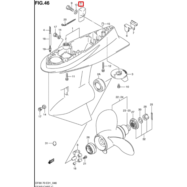 55321-90J01-000 ANODE, GEAR CASE ขั้วแอโนด เครื่องยนต์เรือซุซุกิ Suzuki Outboard 55321-90J01 5532190