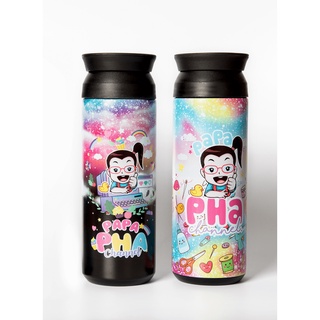 Popbox TH Papapha Tumbler 500ml กระบอกน้ำเก็บน้ำความร้อน/ความเย็น สีดำ Cotton Candy Starry Sky