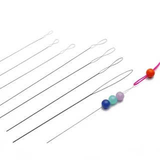 ((1 ชิ้น) 7 ประเภท Big Eye เปิดเข็ม Twist Shape Beading เข็มเสริม DIY Handmade Beading Gadget 1 ชิ้น