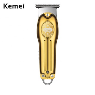 Kemei ปัตตาเลี่ยนตัดผมไร้สาย 0 มม. แบบชาร์จไฟ สีทอง สําหรับผู้ชาย