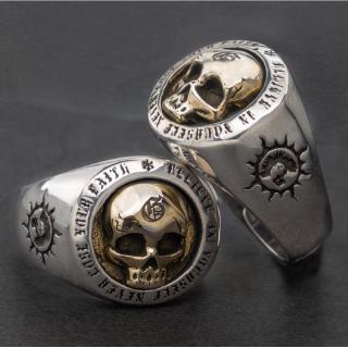 【stock】Perhiasan Cincin Biker Desain Biker Warna Emas Bahan Stainless Steel Kualitas Tinggi