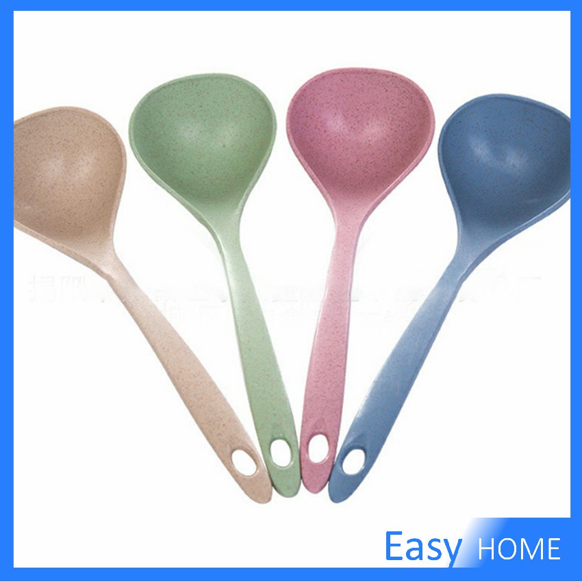 กระบวยตักอาหาร กระบวยซุป ช้อนซุปทำจากฟางข้าวสาลี พลาสติก Plastic soup spoon with long handle ราคา ถูกที่สุด ดีลบีเคเค แกลเลอรีภาพที่ 9