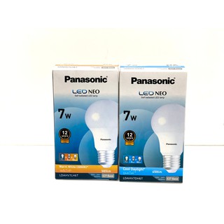 หลอดไฟ Panasonic หลอดประหยัดไฟ LED Bulb Neo 7W  พานาโซนิค ขั้วหลอด E27 แสงขาว แสงวอร์ม