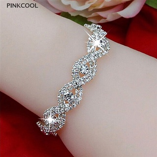 Pinkcool สร้อยข้อมือคริสตัลออสเตรีย หรูหรา อินฟินิตี้ พลอยเทียม ของขวัญ สําหรับผู้หญิง ขายดี