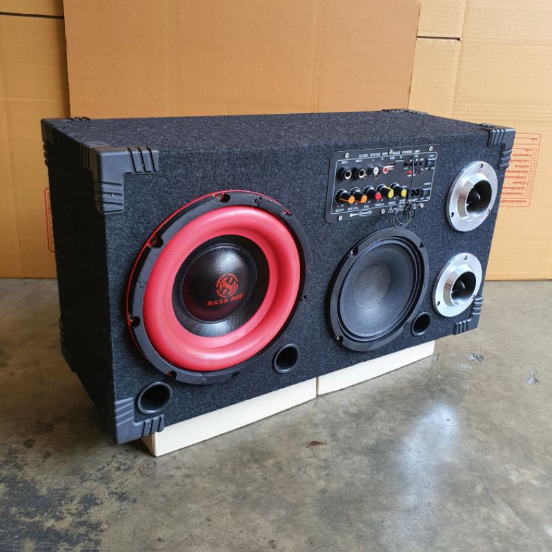 ลำโพง 3 ทาง สามารถเชื่อมต่อ Bluetooth/ USB/ aux ดอกซับ 8 นิ้ว(1ดอก) ดอกกลาง 6.5 นิ้ว(1ดอก) ดอกแหลม 4 นิ้ว (2ดอก) สีดำ