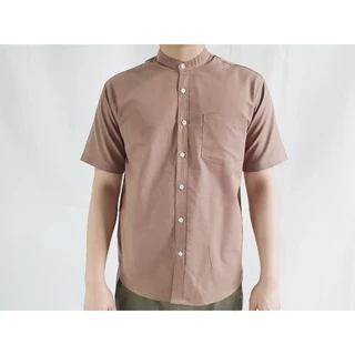 คอจีน/แขนสั้น 5XL/6XL ผ้า OXFORD - เสื้อเชิ้ตผู้ชายสำหรับคนอ้วน ไซส์ใหญ่ Big size