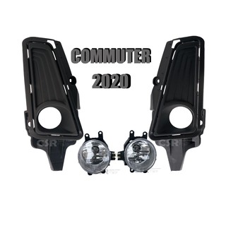 ไฟตัดหมอก ไฟสอปอร์ตไลท์ คอมมูเตอร์ ปี2020 2021 ฝาครอบไฟสีดำCOMMUTER Hiace 2020 2021 Black Cover พร้อมส่ง