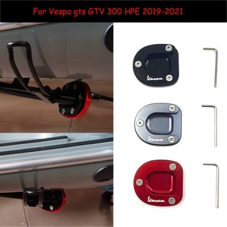 Motorcycle Kickstand Foot Side Stand Enlarge Extension Pad Support Plate accessories For Vespa gts GTV 300 HPE 2019-2021