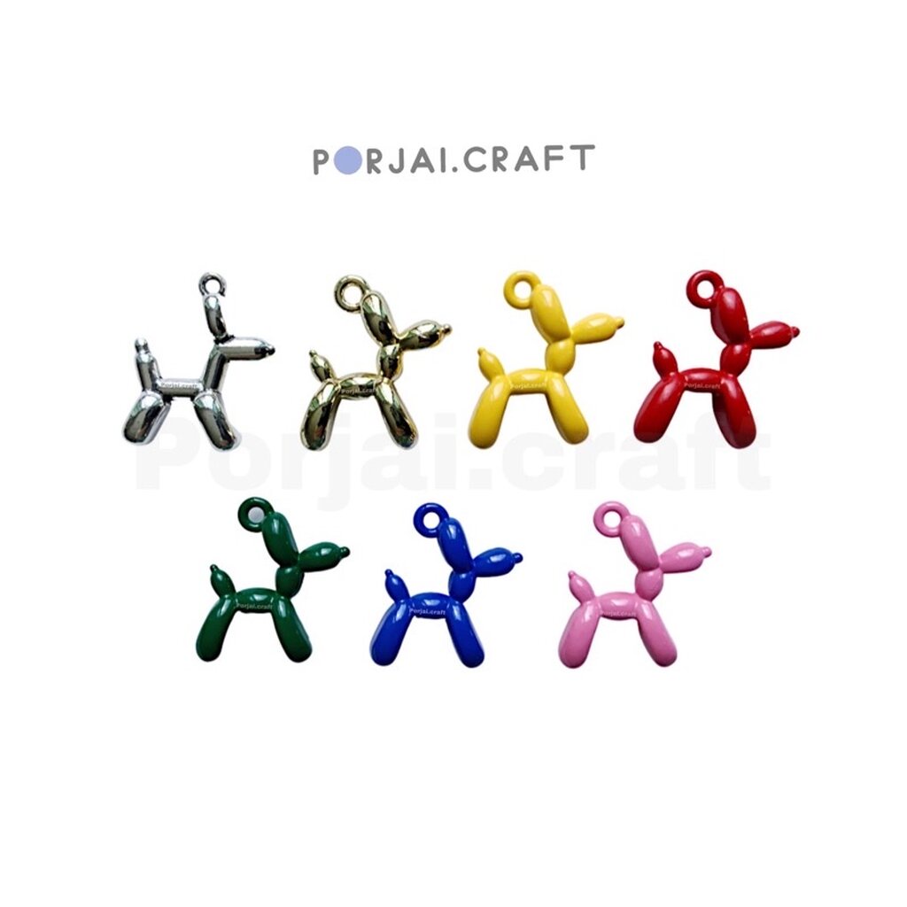จี้ลูกโป่งสุนัข Balloon dog pendant 19mm