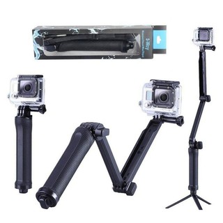 3 Way Multi function Folding Monopod Tripod Selfie Stick For Gopro Xiaomi SJcam