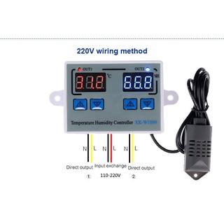 ZIQQUCU W1099 ตัวควบคุมอุณหภูมิความชื้นอัจฉริยะ AC 110-220V DC 12V 24V