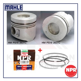 MAHLE ลูกสูบ+แหวน NPR สำหรับ HINO FB-FC4J, FC3J, FLFM1J รุ่นเครื่อง J08C