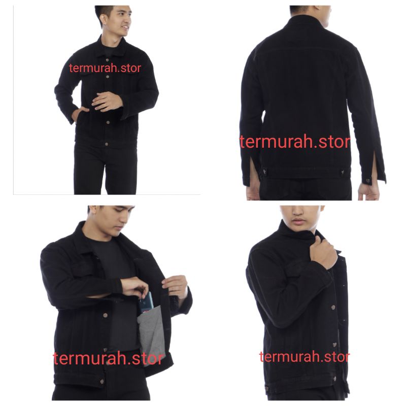 MENS JEANS JACKET / SNOW BLACK JEANS JACKET / DENIM JEANS JACKET / JEANS JEANS JACKET / COUPLE JEANS