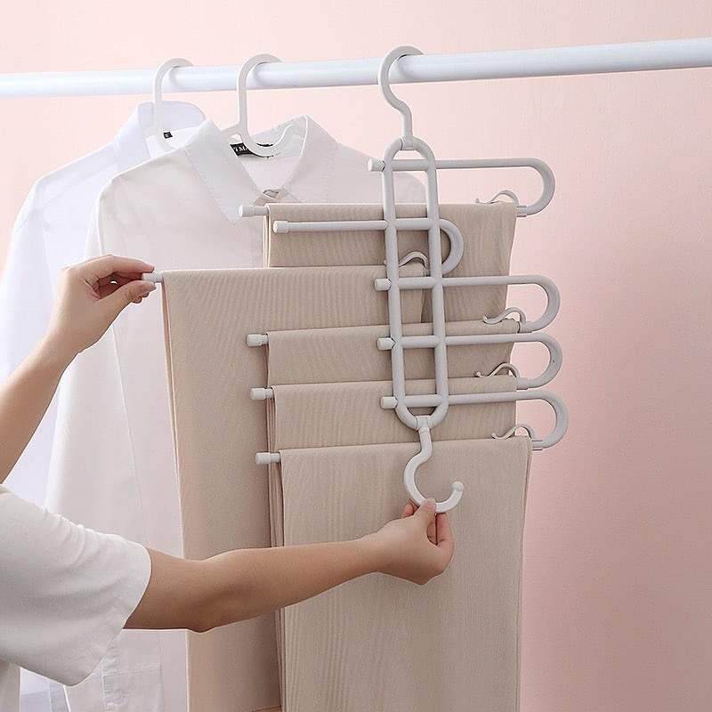 ไม้แขวนกางเกง ไม้แขวนกางเกง 5 ชั้น ประหยัดพื้นที่ หมุนได้ 360 องศา