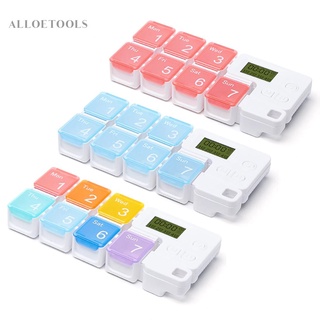 Alloetools กล่องยาอัจฉริยะ 7 วัน ตั้งเวลาเตือนยา รายสัปดาห์