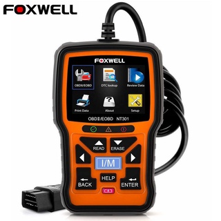 Foxwell เครื่องสแกนเนอร์ NT301 OBD OBD2 ODB 2 ODB2 หลายภาษา สําหรับรถยนต์