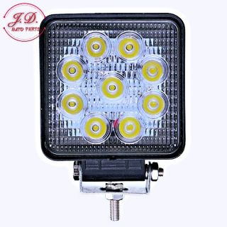 ไฟสปอร์ตไลท์ LED 27W เหลี่ยม 4" 9เม็ด ติดรถยนต์ 12V/24V แสงสีขาว