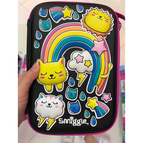 Smiggle PENCIL CASE HARDCASE OH YEAH BLACK CAT/ SMIGGLE PENCIL CASE