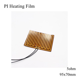 95x70mm 5V 12V 24V 110V 220V PI Heating Film Polyimide Adhesive Electric Heater Plate Panel Pad Mat Fuel Foil Oil Engine