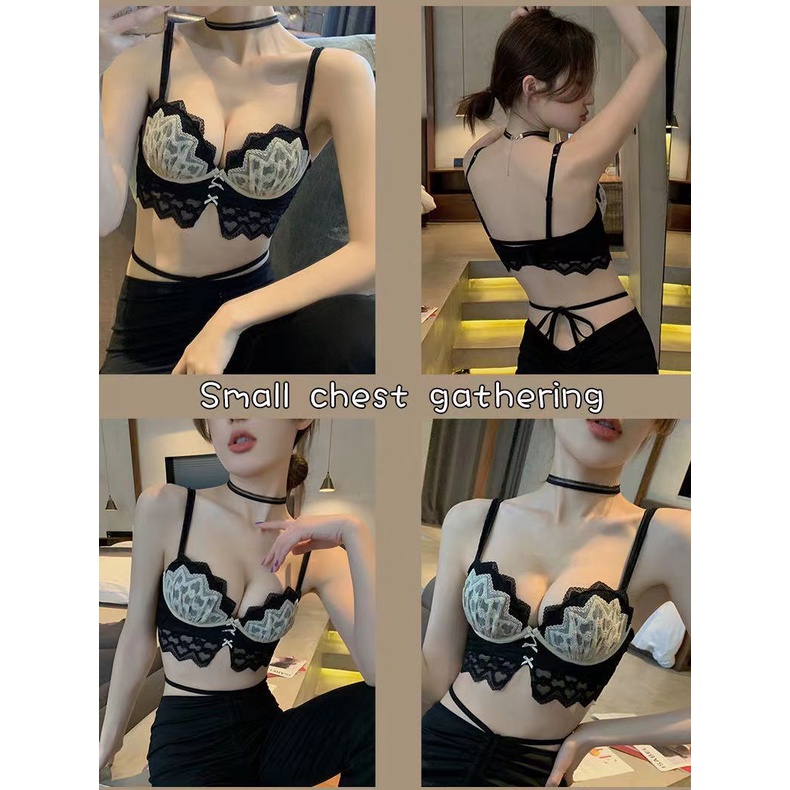 ชุดชั้นในลูกไม้ เซ็กซี่ ไม่มีโครงเหล็ก ขนาดเล็ก ปรับได้ สําหรับผู้หญิง - รูปที่ 4