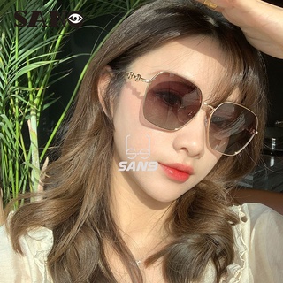 【Support wholesale】COD (San9) Fashion Korean Sqaure Metal Frame Sunglasses Women UV400 With Gradient Lens