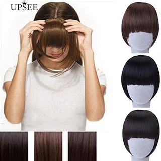 * คลิปของ Pretty Girl บน / ใน Neat Bangs ตรงปลอม Bob Style Fringe Hairpiece