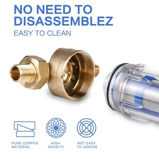 กรองน้ำ Pre-Filter Water ไส้กรองสแตนเลส 1/2นิ้ว พร้อมอุปกรณ์ ระบบกรองน้ำ ไม่ใช้ไฟฟ้า ในครัว C37