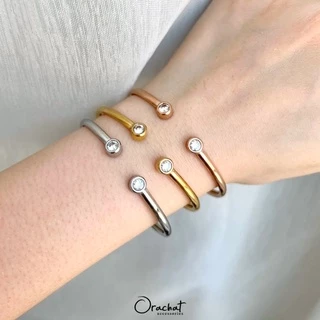 Orachat | Amber 14k bangle. (กำไลตัวเรือนสแตนเลส)