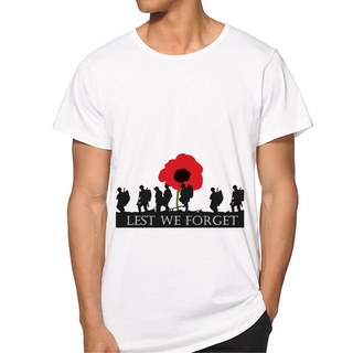 T-shirt  เสื้อยืด ผ้าฝ้าย 100% พิมพ์ลาย Lest We Forget สวมใส่สบาย สําหรับผู้ชายS-5XL