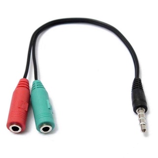 สายแยก หูฟัง กับ ไมค์ สายแยกหูฟัง1ออก2 สำหรับโทรศัพท์มือถือ TRRS 3.5mm Mic Headphone Splitter Audio Cable