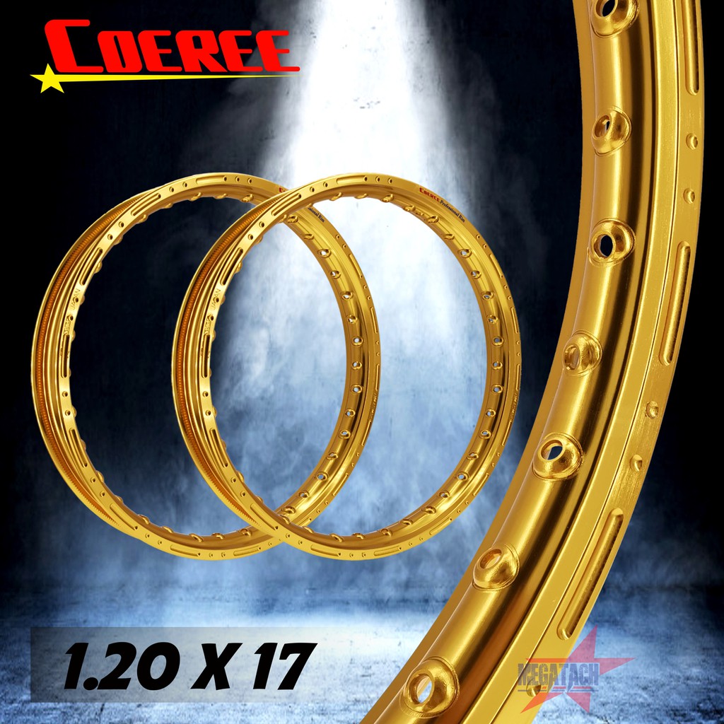 ล้อ COERCE 1.20 X 17 มิลลิ่งข้าง สีทอง ขอบเรียบ วงล้อ ล้อเจาะ ล้อslot ล้อเวฟ ล้อแต่ง ล้อขอบ17 ล้อมอเตอร์ไซค์ อลูมิเนียม