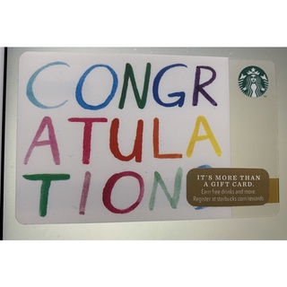 ปี 2014 Starbucks card Congratulations usa เติมเงินไม่ได้ในไทย บัตรเพื่อการสะสม