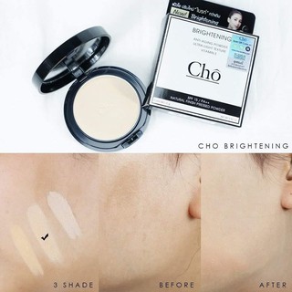 สูตรใหม่!! แป้งพัฟ ตลับใหญ่ Cho Brightening Anti-Aging Powder SPF15 PA++ แป้งโช แป้งพัฟ ไบร์ท 12g.