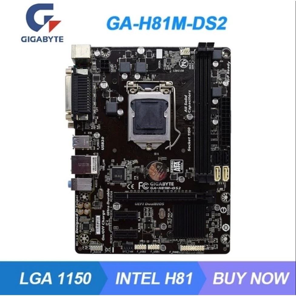 GIGABYTE H81M-DS2 D2 S1 S2PH D2V D3V -A D3P  B85 1150เข็ม DDR3 คอมพิวเตอร์ เมนบอร์ด