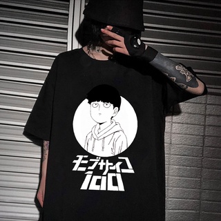 T-shirt  เสื้อยืดแขนสั้น ผ้าฝ้าย พิมพ์ลายอนิเมะ Mob Psycho 100 Shigeo Kageyama Playing A Game สําหรับผู้ชายS-5XL