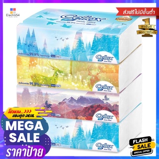 กระดาษเช็ดหน้า CELLOX FLOWER 115 แผ่น แพ็ค4FACIAL TISSUE CELLOX FLOWER 115 SHEETS PACK 4