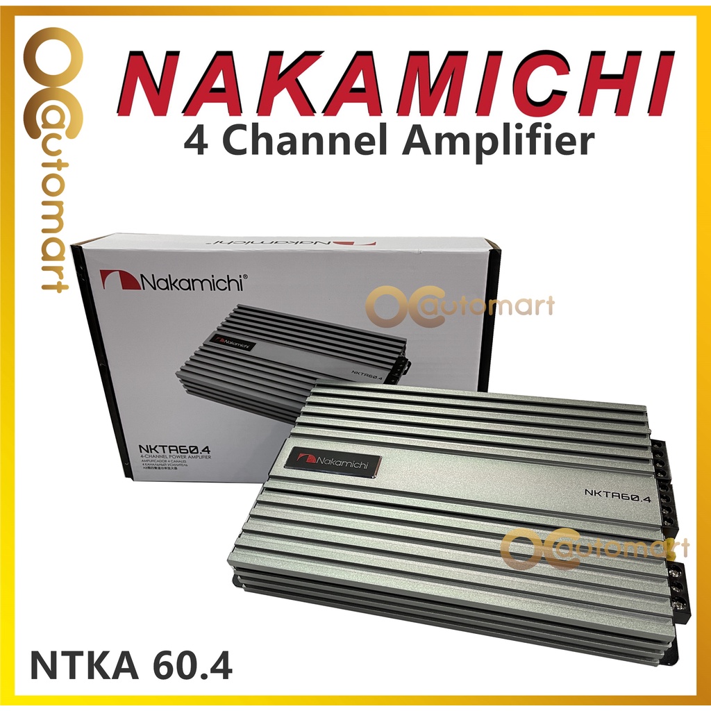 NAKAMICHI เครื่องขยายเสียงรถยนต์ 4 ช่อง 1500 วัตต์ เครื่องขยายเสียงรถยนต์กําลังสูงแบบสะพาน NKTA 60.4
