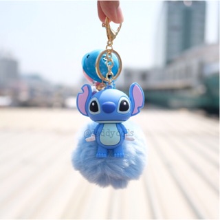 พวงกุญแจ ยาง Stitch สติช และพู่ 2.5นิ้ว