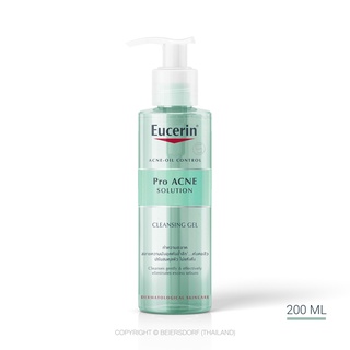 Eucerin Pro Acne Solution Cleansing Gel 200ml (ยูเซอริน เจลล้างหน้า ลดปัญหาสิว ลดผิวมัน บำรุงผิวหน้า)