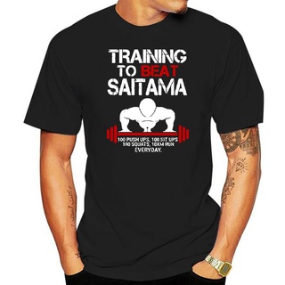 เสื้อยืดโอเวอร์ไซส์Camiseta เสื้อยืดลําลอง ผ้าฝ้าย แขนสั้น พิมพ์ลาย One Punch Man - Training to beat Saitama คุณภาพสูง ส