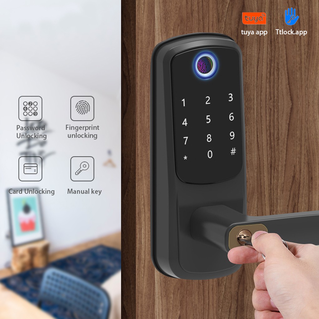 Digital Door Lock รุ่นN1 กลอนประตูดิจิตอล 5ระบบ ล็อครหัส,กุญแจ,คีย์การ์ด,บัตรบลูทูธ แอพพลิเคชั่น