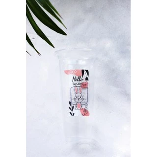 [50ใบ/ห่อ] แก้วพลาสติกพิมพ์ลายการ์ตูนHAPPY DAYสำเร็จ FPC PP FA-22oz.(95mm)