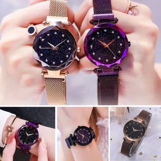 🔥🔥SALE⌚นาฬิกาข้อมือ [มีตำหนิ-หน้าปัด]⌚ แฟชั่น สวย ดวงดาว ระยิบระยับ หน้าปัดกว้าง🏳‍🌈🏳‍🌈