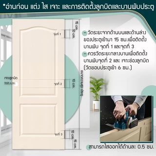 WOOD OUTLET (คลังวัสดุไม้) เซตประตู HDF(เลือกรุ่น)+ วงกบไม้จ๊อย ขนาด 80x200cm ใช้สำหรับภายในเท่านั้น