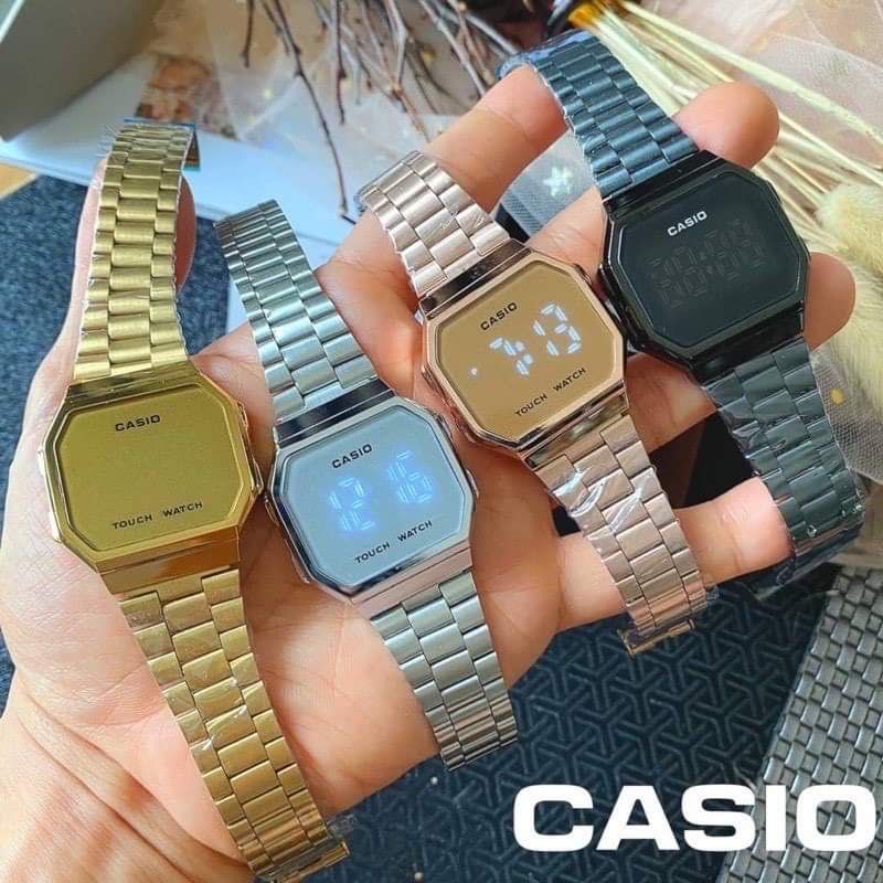 Casio Vintage touch watch มาใหม่ล่าสุด หน้าปรอท หน้าจอระบบสัมผัส LED พร้อมกล่องคาสิโอ้ ถุงกระดาษคาชิ