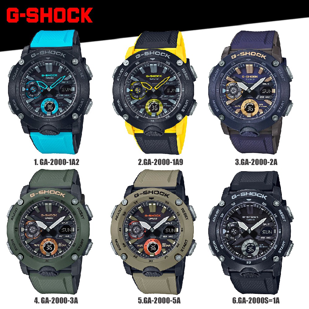 นาฬิกา Casio G-SHOCK นาฬิกาข้อมือผู้ชาย สายเรซิ่น รุ่น GA-2000 GA-2000S GA-2000-1A GA-2000-1A2 GA-2000-1A9