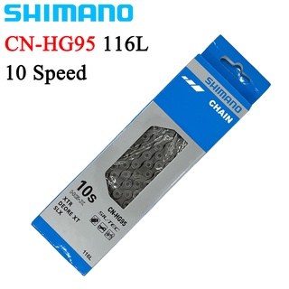 Shimano CN-HG95 โซ่จักรยานเสือภูเขา ความเร็ว 10 ระดับ 116L พร้อมข้อต่อเชื่อมเร็ว HG95 ของแท้ สําหรับ DE XT