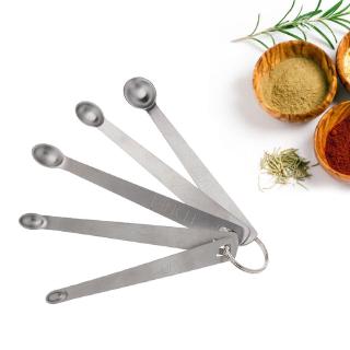 YH ✿✿ 5pcs Stainless Steel Mini Measuring Spoon Durable Sauce Cutlery Spoon Kitchen Baking Tool